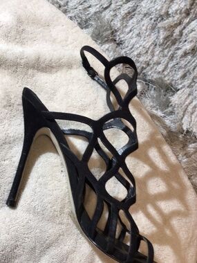 Black Steve Madden Teagan SuedeLeather LaceUpper Pump